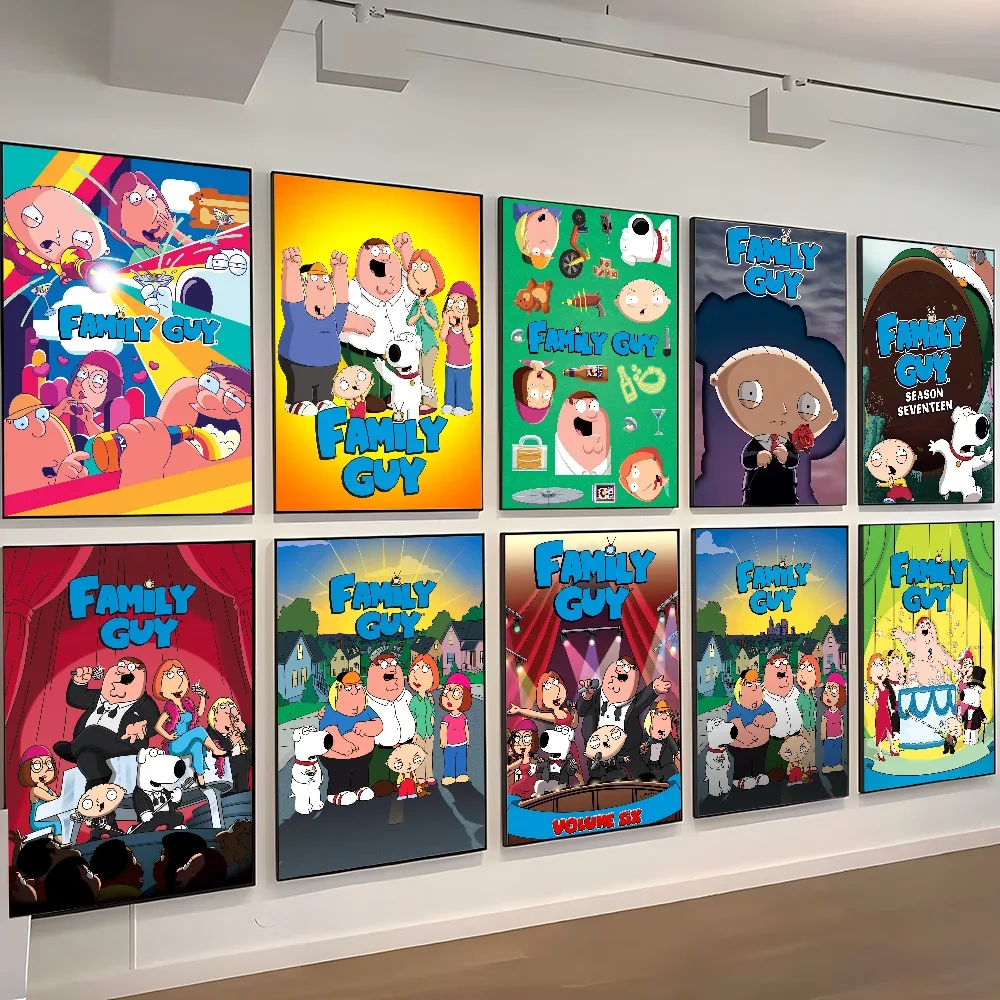 

Cartoon G-Guy Cool F-Family Poster Self-adhesive Art Waterproof Paper Sticker Coffee House Bar Room Wall Decor