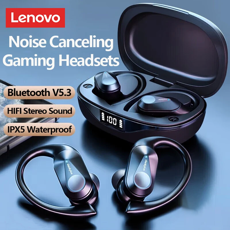 Wybór Lenovo LP75 OWS Bezprzewodowe słuchawki sportowe Bluetooth 5.3 Wodoodporne słuchawki douszne HiFi Stereo Słuchawki do gier z redukcją szumów