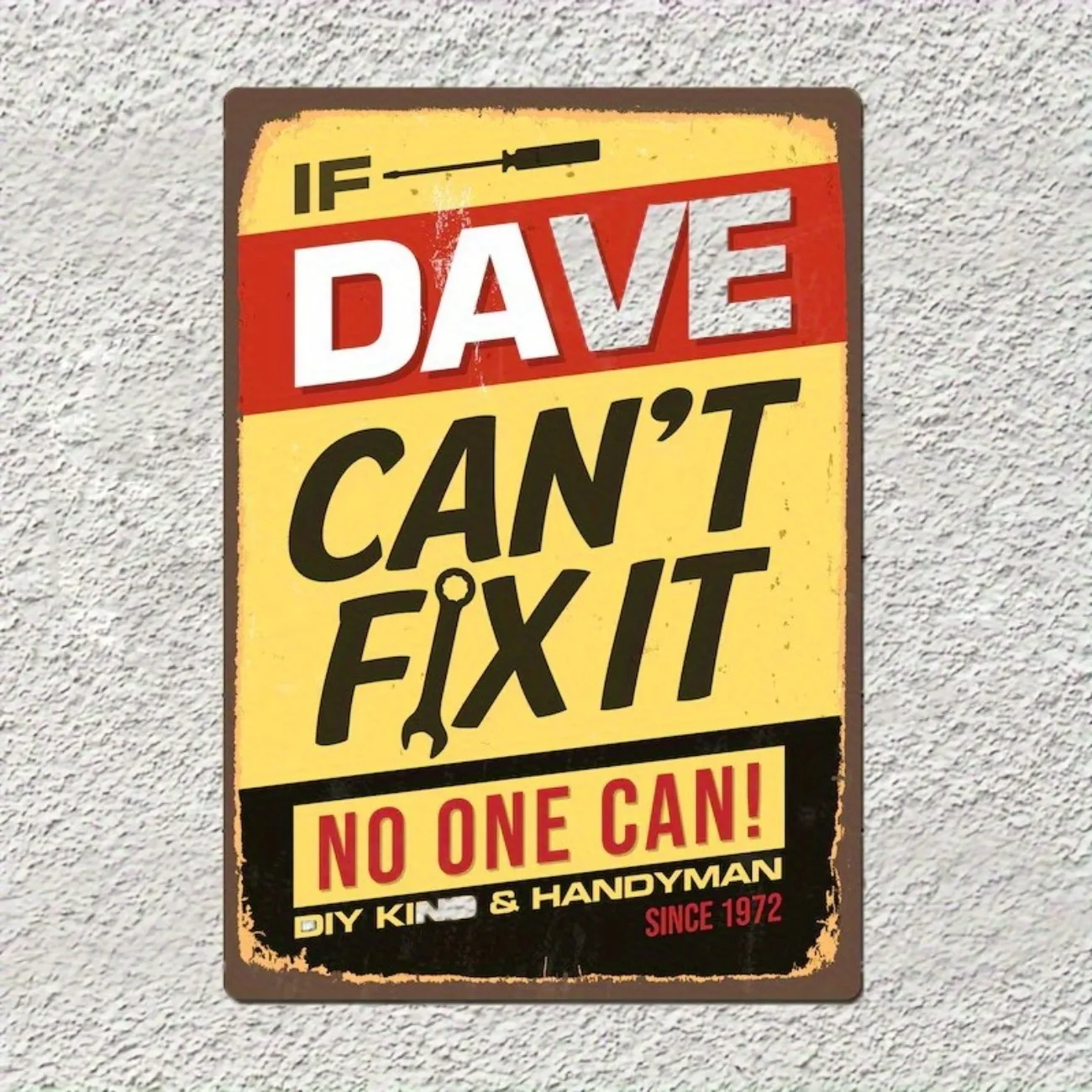 علامة معدنية مخصصة "إذا لا أستطيع إصلاحها" - لورشة عمل سقيفة المرآب عيد ميلاد عيد الأب هدية عيد الميلاد لعشاق الأب DIY.