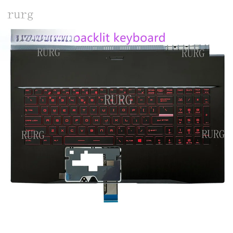 R+ Brand new, suitable for MSI GF75 MS-17F1 MS-17F2 MS-17F5 Palmrest Case keyboard, red backlight