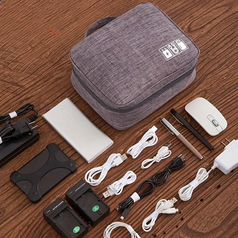 Waterproof Cable Storage Organizer Bag For USB Chargers And Electronic Accessories Portable Travel Cable Management Pouch