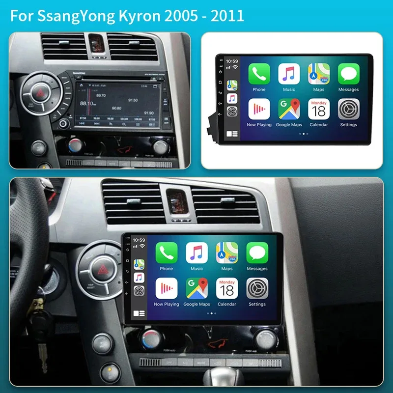Android16 For SsangYong Kyron Actyon 2005 - 2013 AutoRadio Carplay Auto Multimedia Car Video Player Screen 5G No 2din DVD DSP BT
