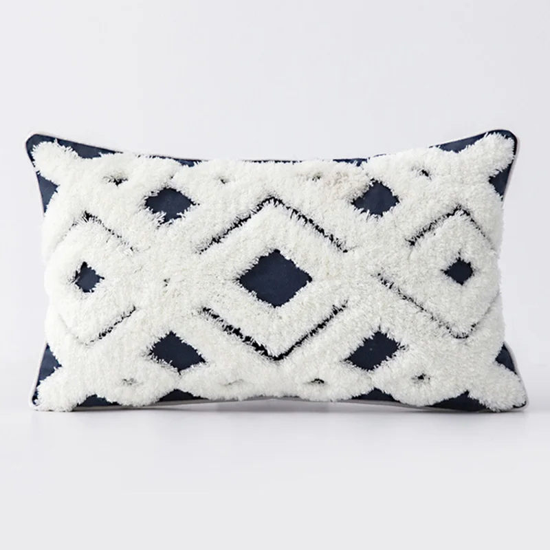 Throw Pillow Case  Decorative Tufted Cushion Cover Tassel Macrame Luxury Pillow Cover for Bed Sofa Couch Home Decor