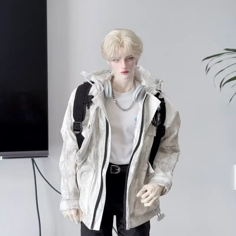 Ropa para muñecas de 75cm, abrigo cortavientos blanco y negro, accesorios de ropa para muñecas (solo abrigo, sin muñeca)