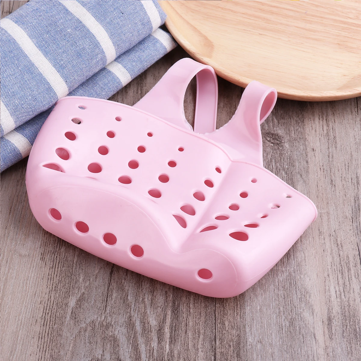 

Hanging Storage Basket Organizer PVC Drain Bag Bathroom Gadget Kitchen Strainer Adjustable Snaps Ventilation Design Press Button
