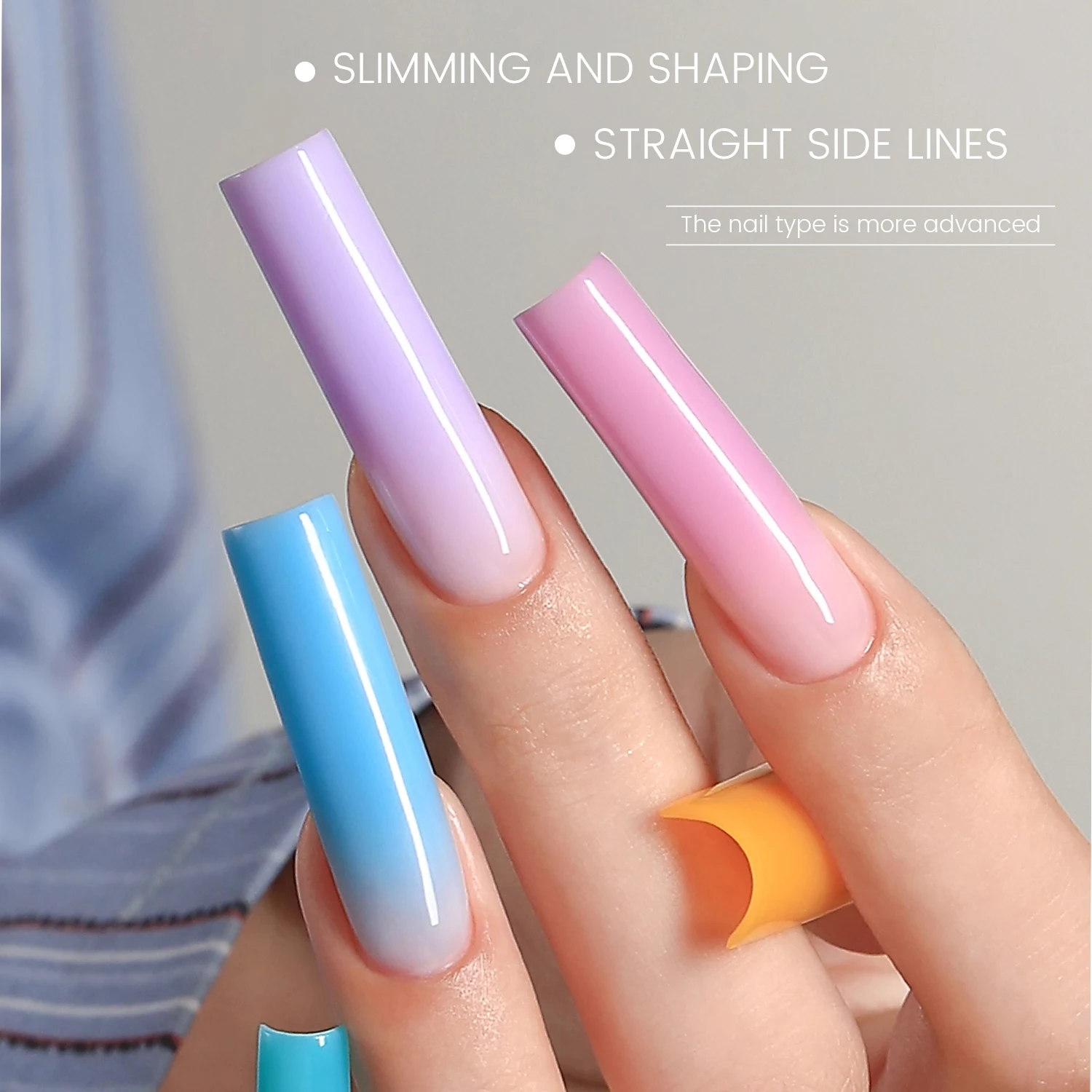 YOKEFELLOW ساندويتش أشكال أظافر مزدوجة 15 حجم 240 قطعة ملحقات-أشكال مزدوجة نعش مسمار أسفل شكل علوي لملحقات الأظافر السريعة #5