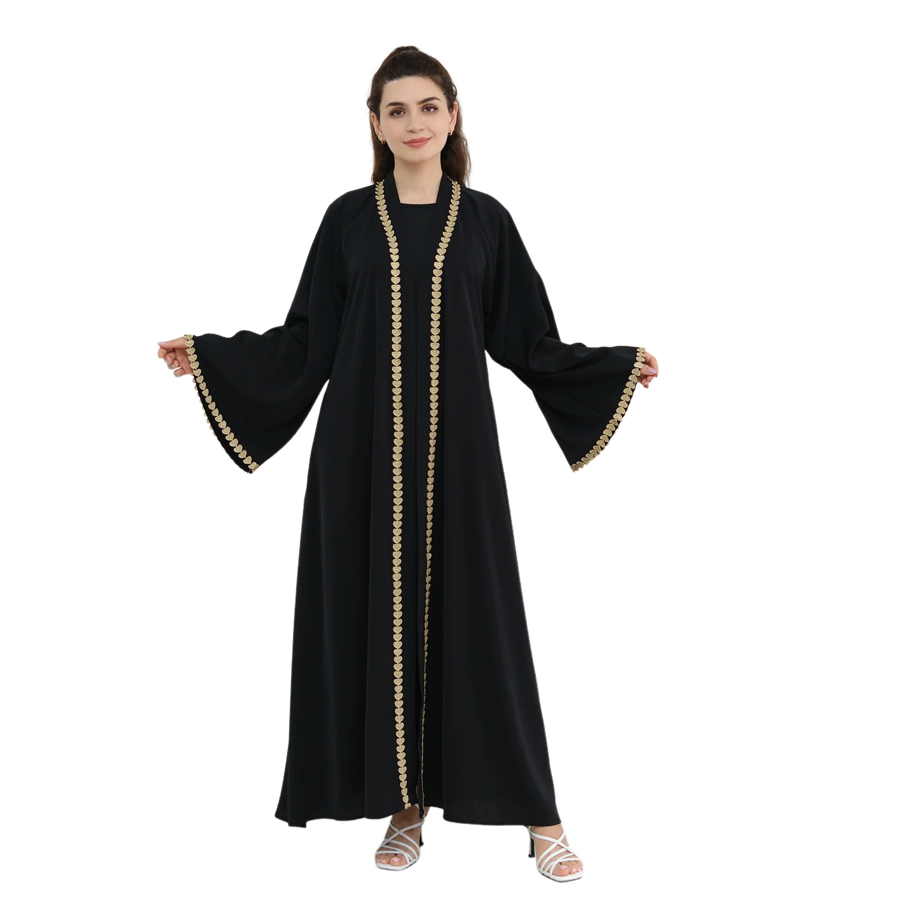 

Новое исламское кимоно-абайя из Дубая для мусульманок: скромное длинное платье для Ближнего Востока, кардиган, джалабия, мусульманская джеллаба для женщин