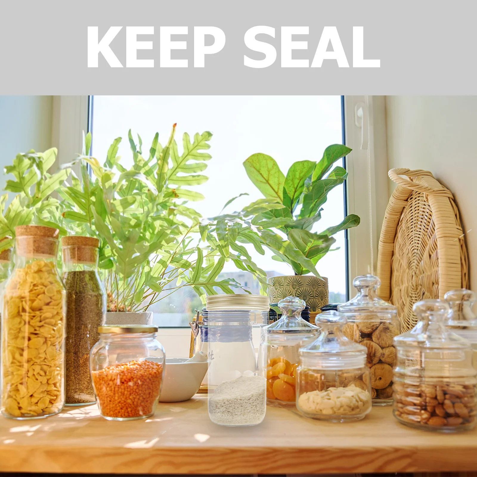 

Glass Sealed Storage Canister Transparent Airtight Kitchen Coffee Snacks Spice Glass Jar Tea Canister Canisters