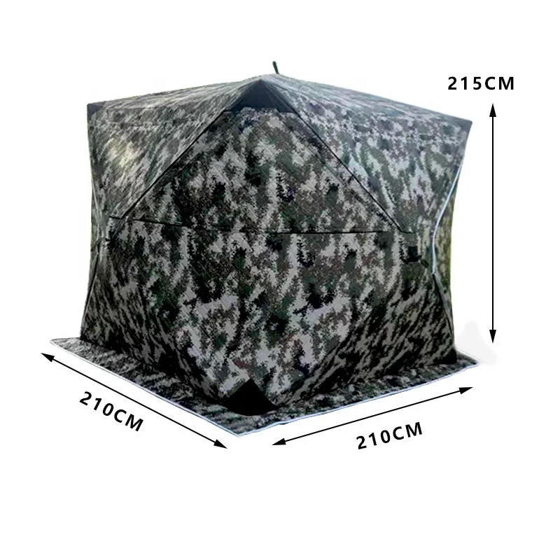Factory-direct Four-sided Sauna-style Ice-fishing Tent Thickened Camouflage-patterned Oxford Cloth Ready-to-use Winter Shelter