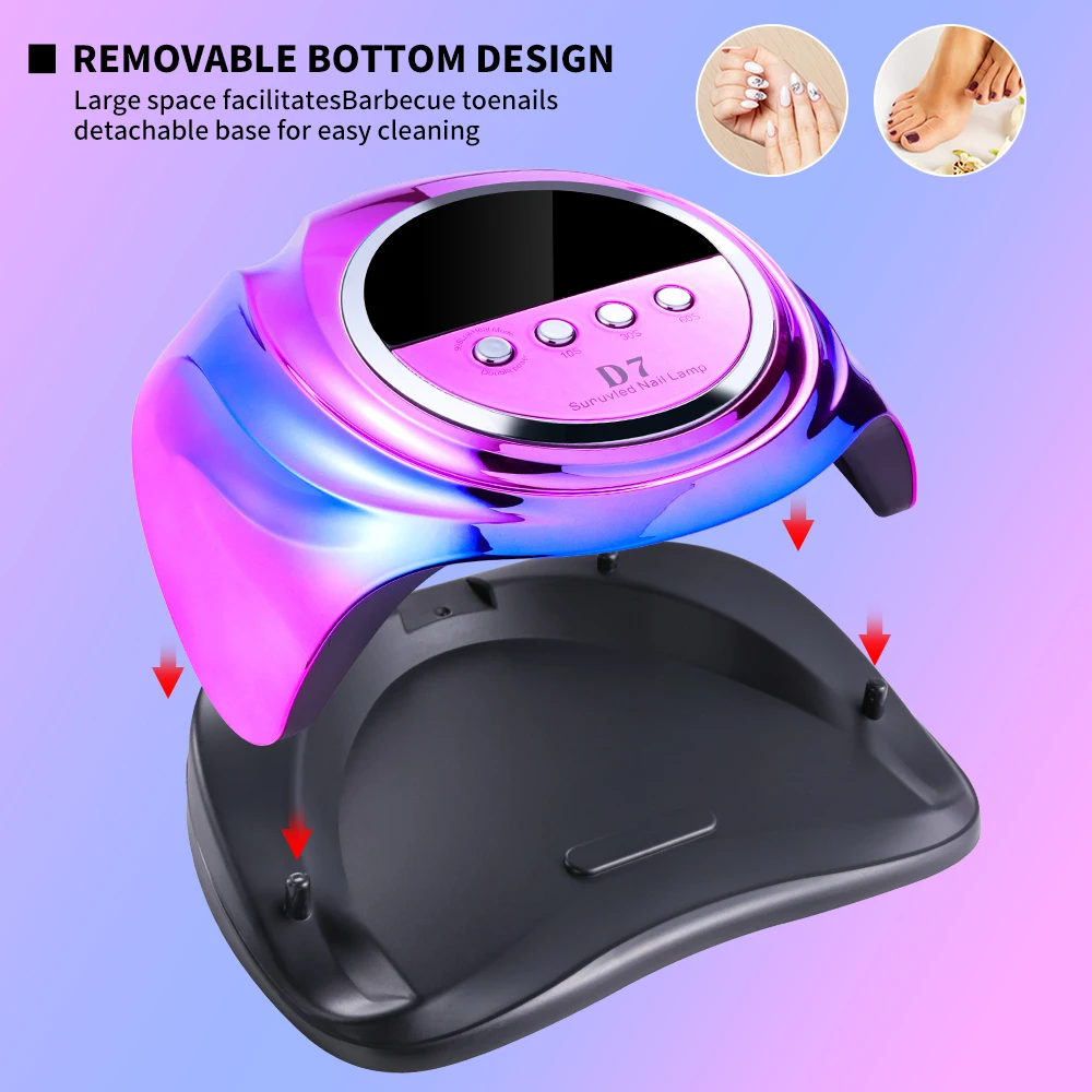 Lampe à ongles UV 208W 66LED, avec affichage dynamique, pour vernis à ongles en Gel UV, sèche-linge à durcissement rapide, manucure, Salon de maison, outils d'art des ongles