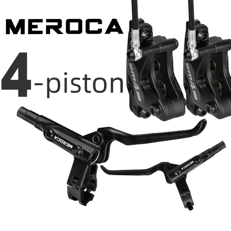 

4-piston Mtb Hydraulic Brakes Right Front Left Rear Hydraulic Brake Disc Brake Set Split Mountain Bike Brakes for Shimano Sram