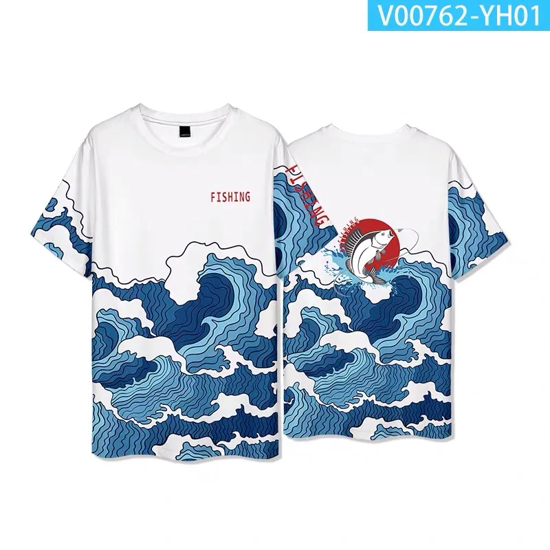 Japonês Ukiyo-E Cool 3D Impressão T-Shirt, Em Torno Do Pescoço, Manga Curta, Streetwear Popular, Moda Verão, Plus Size