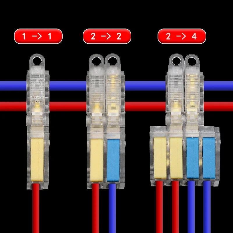 T Type Wire Splitter Terminal, 5/10Pcs Quick Wire Connector, No-Break Tap Pull Wire Connector for Electrical Home Appliances