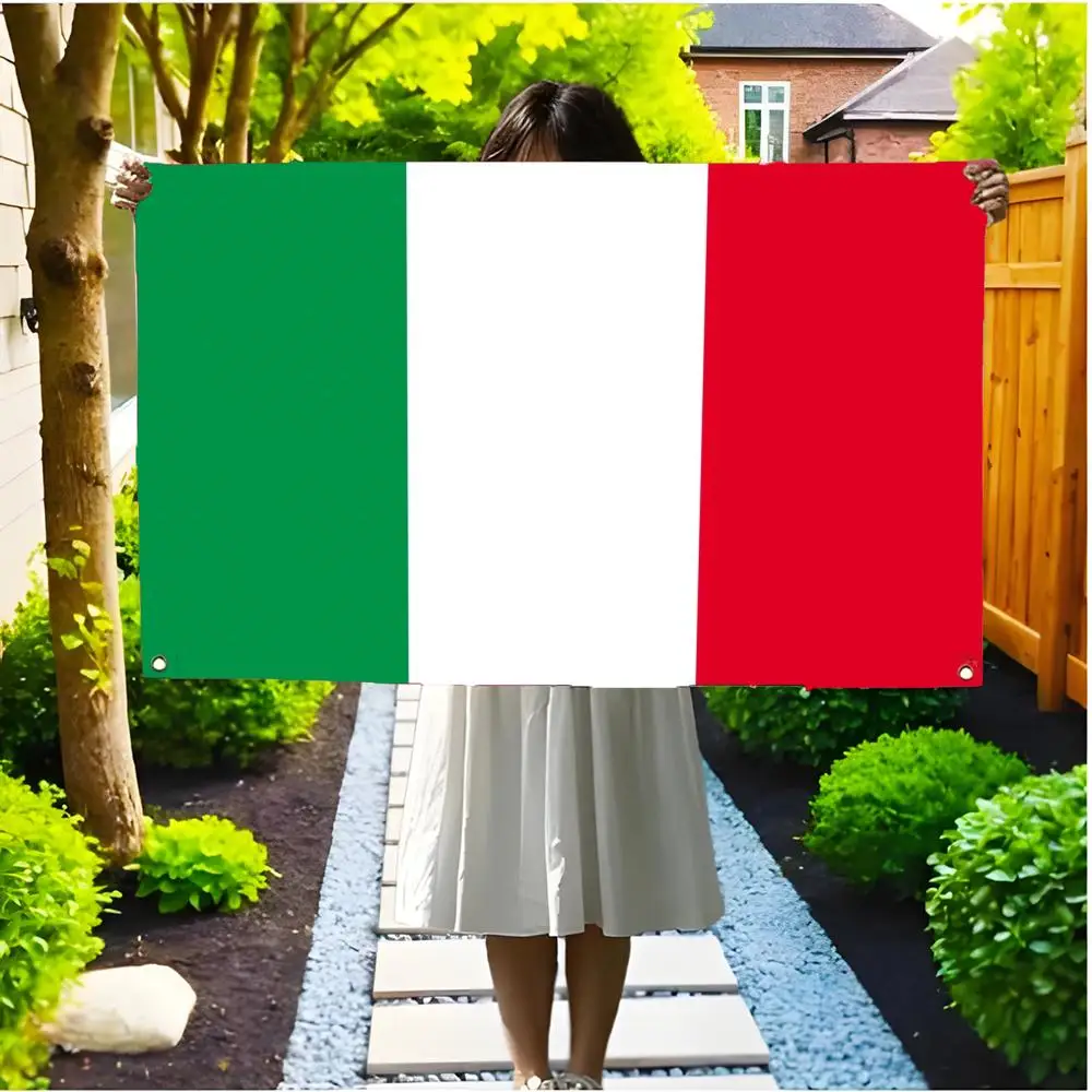 I_Italy 1PC Flags Borderless four-ring ornament indoor outdoor decoration effortless to hang