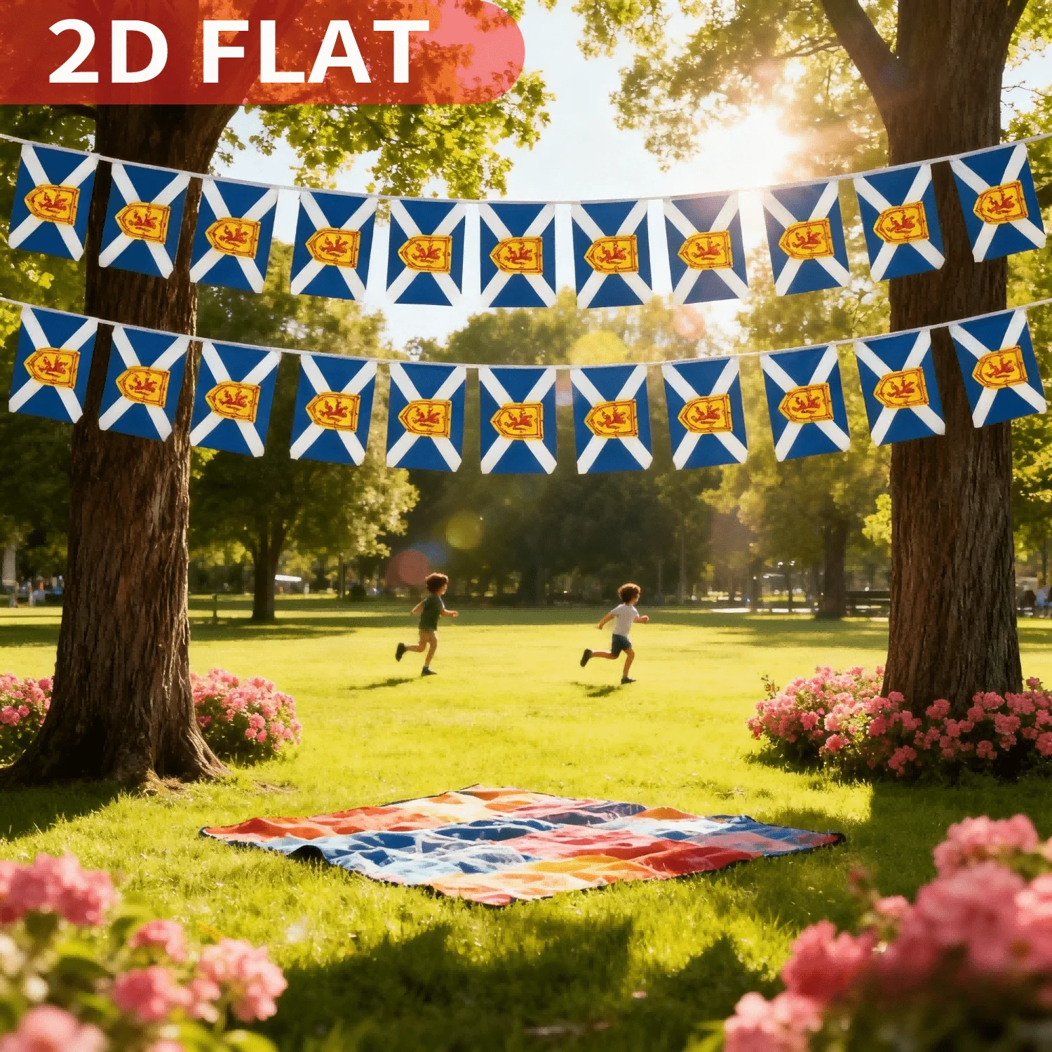 20Pcs Scottish Flag - Scotland Flag String Flags Decor, Small Flag Bunting Banner, 5x8 Inch Polyester, Festival Garden Wreath