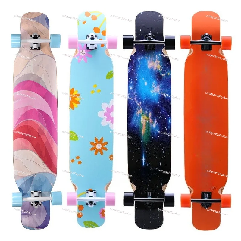

Профессиональный скейтборд для начинающих, лонгборд для взрослых, мальчиков и девочек, четырехколесный самокат для девочек-подростков