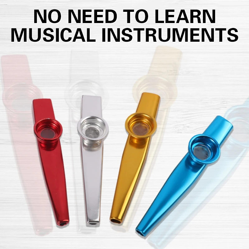 1Pcs Lightweight And Portable Metal Kazoo Flute, Professional Performance Level Kazoo Guitar, Ukulele Instrument Companion