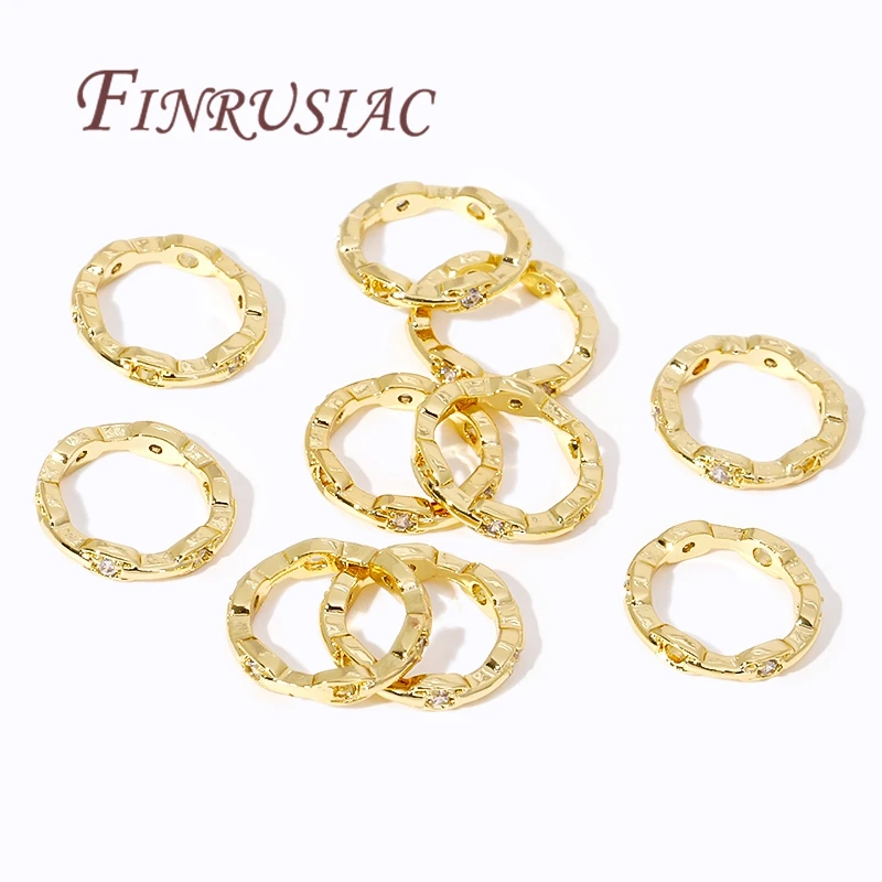 12MM Beads Circle Frame 18K Gold Plated Wave Circle Bead Frames For DIY Beading Jewelry Making Supplies