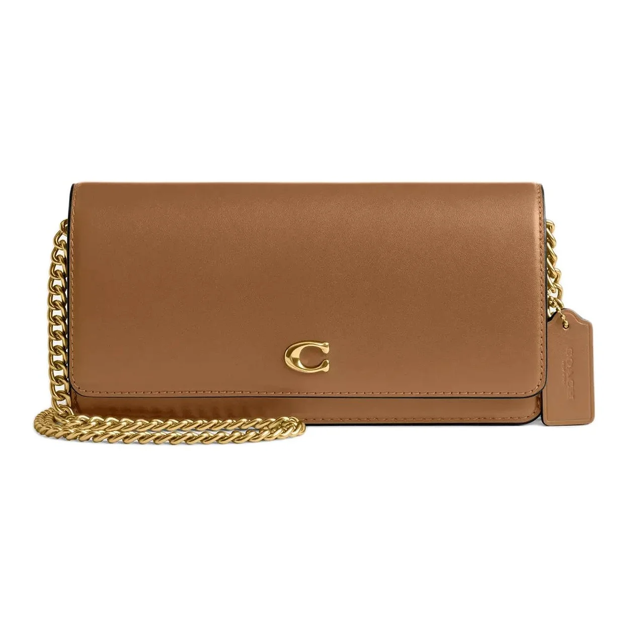 COACH Essential Calfskin Shoulder Bag, Crossbody Bag, Wallet Women's Honey Brown CW586-B4T7J