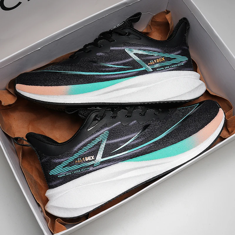 Men's Breathable Thick-Sole Carbon Plate Racing Running Shoes, Unisex Couple Matching Sneakers, Ideal for Daily Jogging, Profess