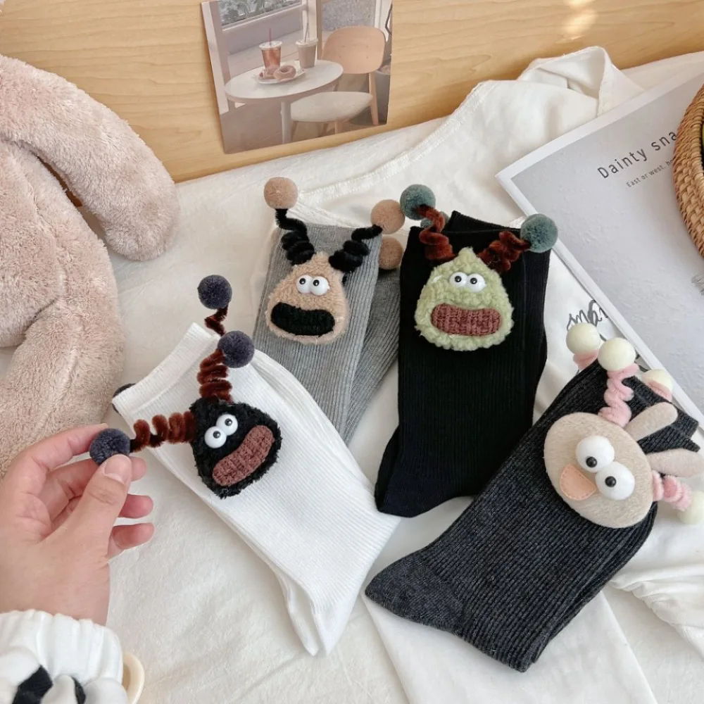 

Cartoon Doll Socks Funny Personalized Mid-calf Socks 3D Doll Decorative Creative Design Cotton Socks High Appearance Gift