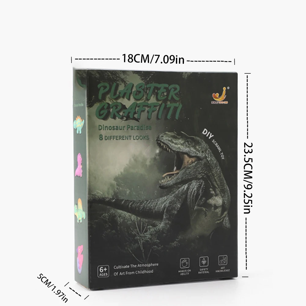 Bambola dipinta in gesso fai-da-te Kit da colorare per pittura embrione bianco Giocattolo per dinosauri per bambini, Regali di compleanno per ragazzi e ragazze per bambini dai 3 anni in su