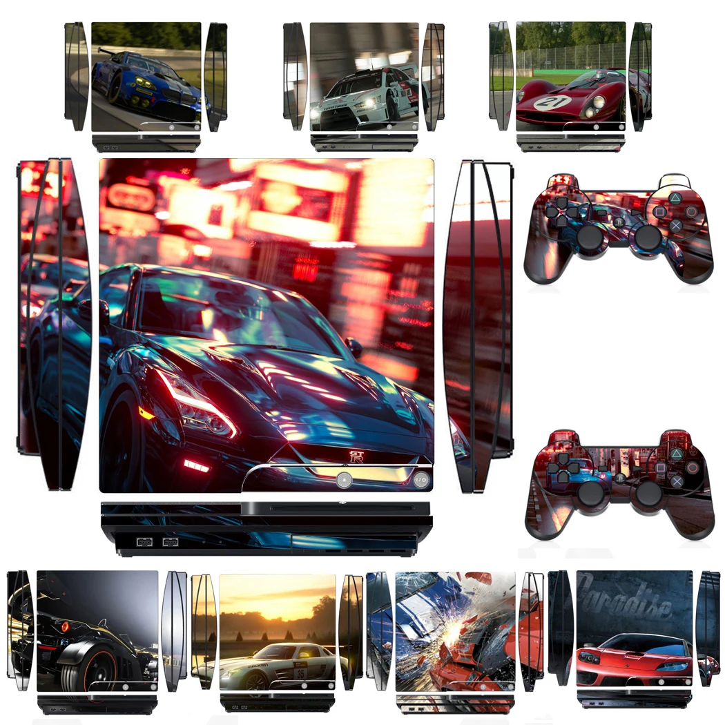 Cars 2659 Vinyl Skin Sticker Protector for Sony PS3 Slim PlayStation 3 Slim and 2 controller skins Stickers