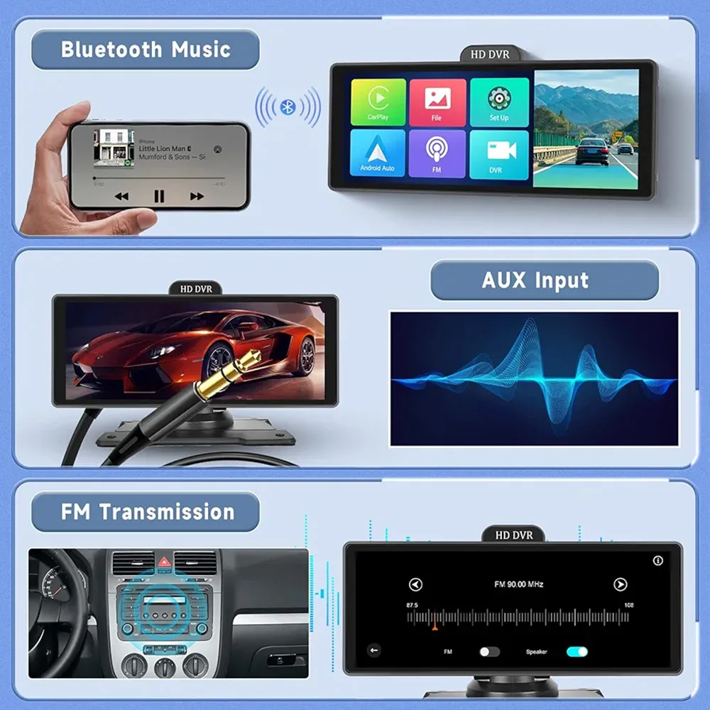 10.26 Inch Auto Car DVR WiFi Dashboard Dash Cam Rearview Mirror Video Recorder