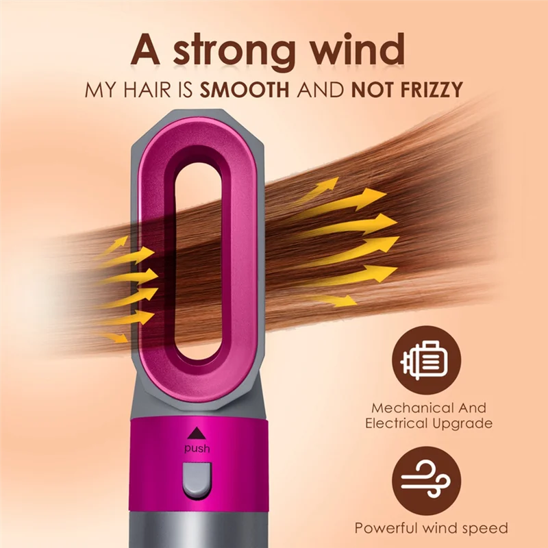 Hot Sale-Electric Hair Brush& 5-In-1 Hair Dryer For Dyson Airwrap Automatic Hair Curler Straightener Hot Air Comb Home Use