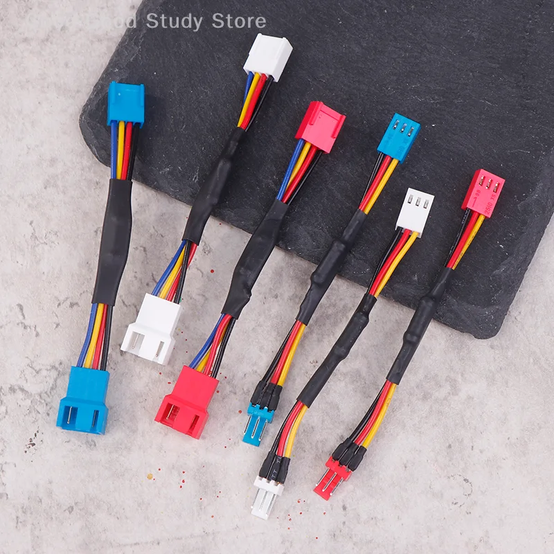 5PCS Fan Resistor Cable 3 / 4 Pin Male To 3 / 4Pin Female Connector Reduce PC CPU Fan Speed Noise Resistor Slow Down Cable