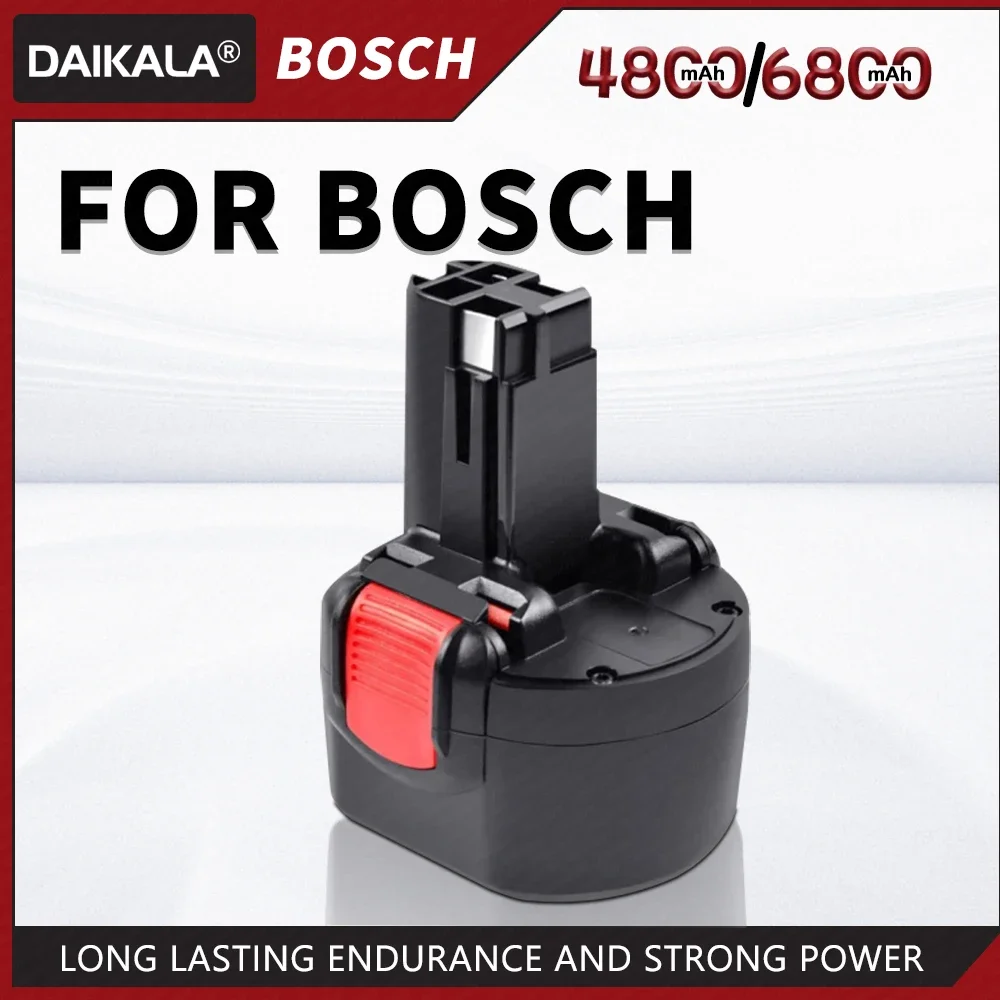 Daikala 1-2pcs 9.6V 4.8/6.8Ah Battery Replacement for Bosch BAT048 BAT100 BAT119 2607335272 2607335461 GSR 9.6VE-2 PSR PSR960