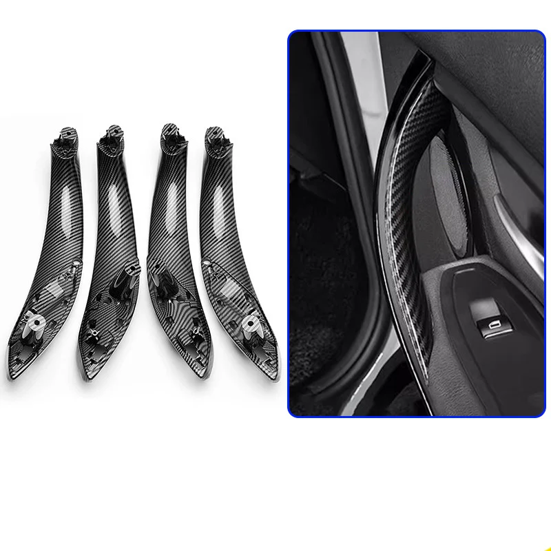 

Carbon fiber Interior Door Handle Cover Trim Set For BMW 3 4 Series M3 M4 F30 F31 F34 F36 F32 F33 F80 F82 F83 4 piece set