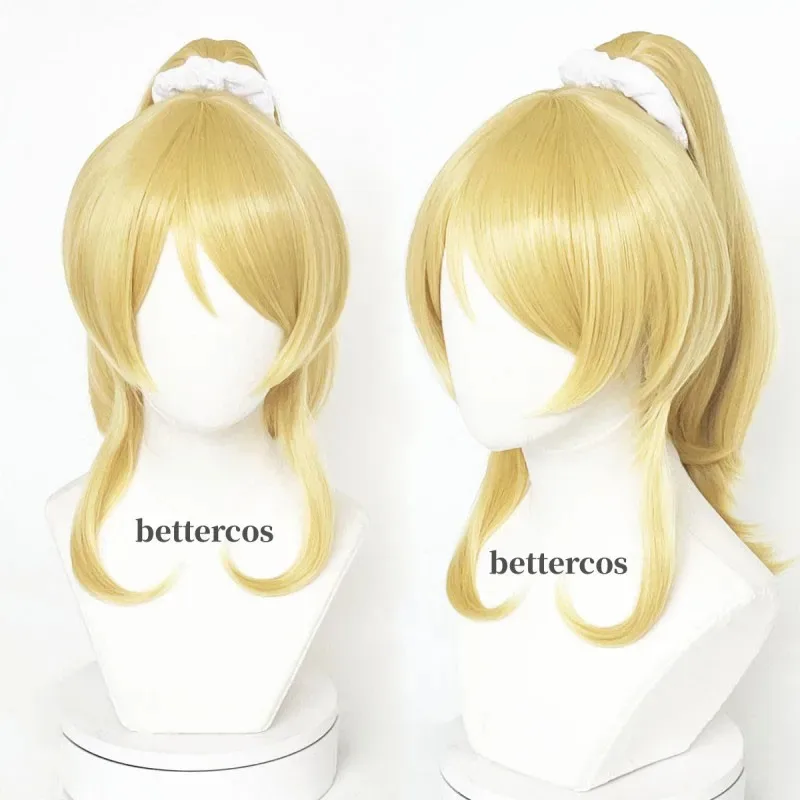

Anime LoveLive! Love Live Ellie Cosplay Wig Women Golden Wigs With Ponytail Eli Ayase Wigs Heat Resistant Synthetic Hair Wigs