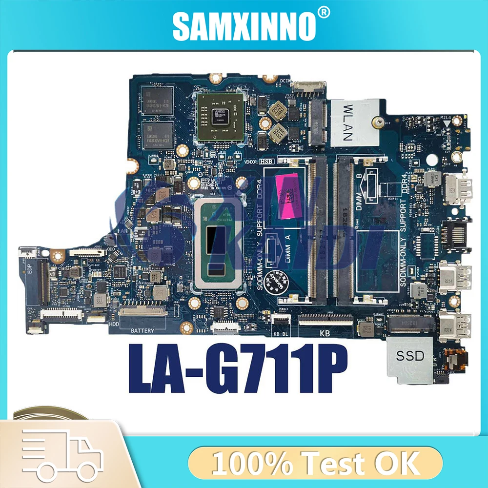 

For Dell 3490 3590 3790 Mainboard LA-G711P i5-8265U i7-8565U 216-0890010 2G 0VT31N Motherboard Full Tested Inspiron Vostro 3780