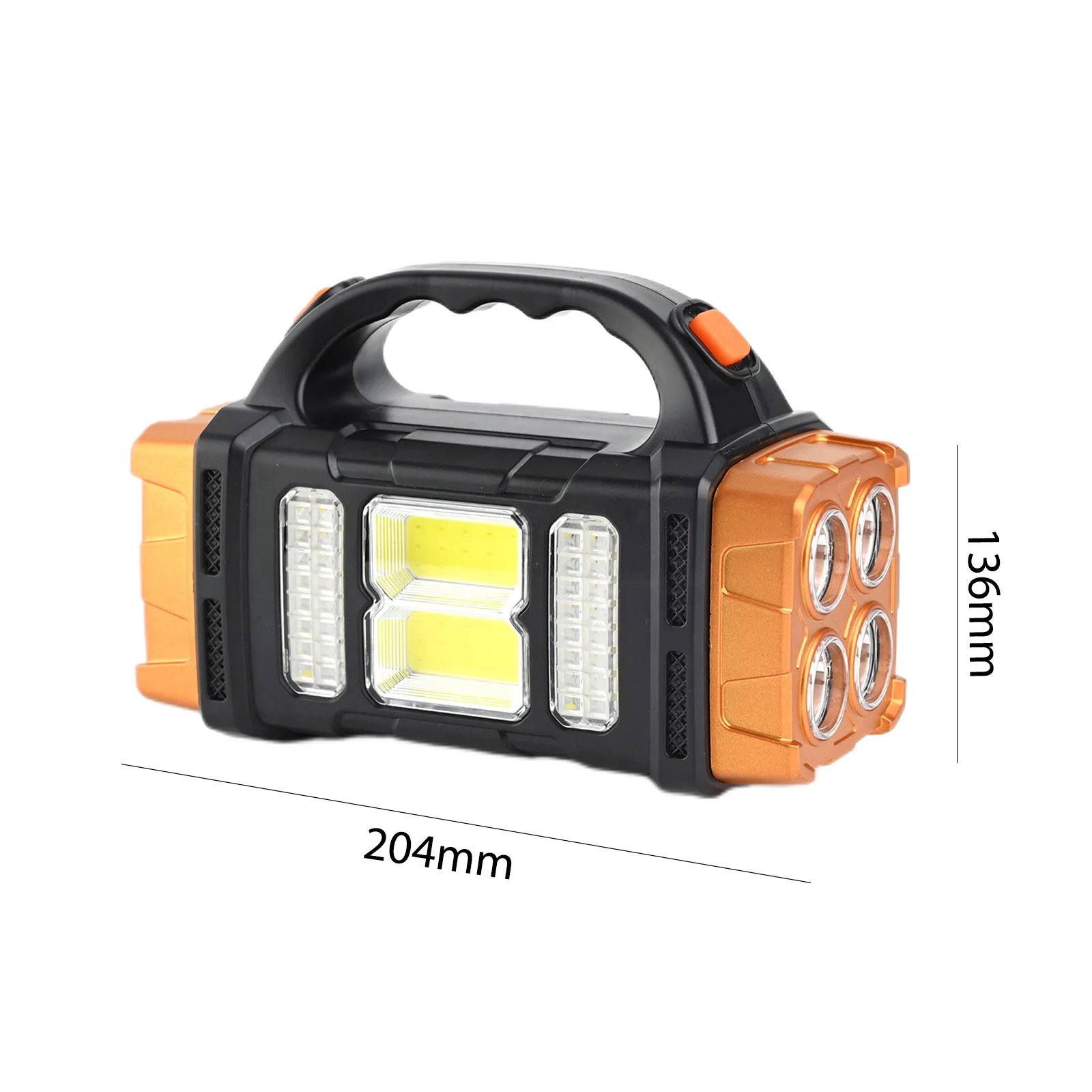 Portable Powerful LED Flashlight 4 Modes USB Rechargeable Torch Light Waterproof Lantern Outdoor Solar Light for Camping Hiking