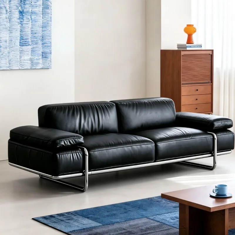 Multi-person sofa living room, high-end office leisure chair, small apartment black, sofa chair