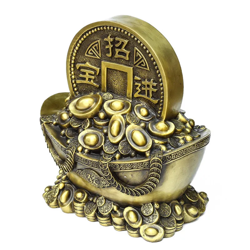 Home Worship Buddha Coin Brass Ingot Ornament