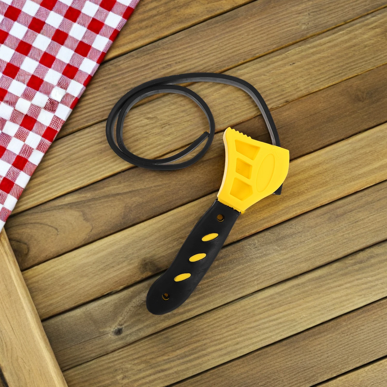 

Adjustable Portable Bottle Wrench Multifunctional Jar Lid Gripper Tool For Camping Home Outdoor Use Durable Iron Rubber Beverage