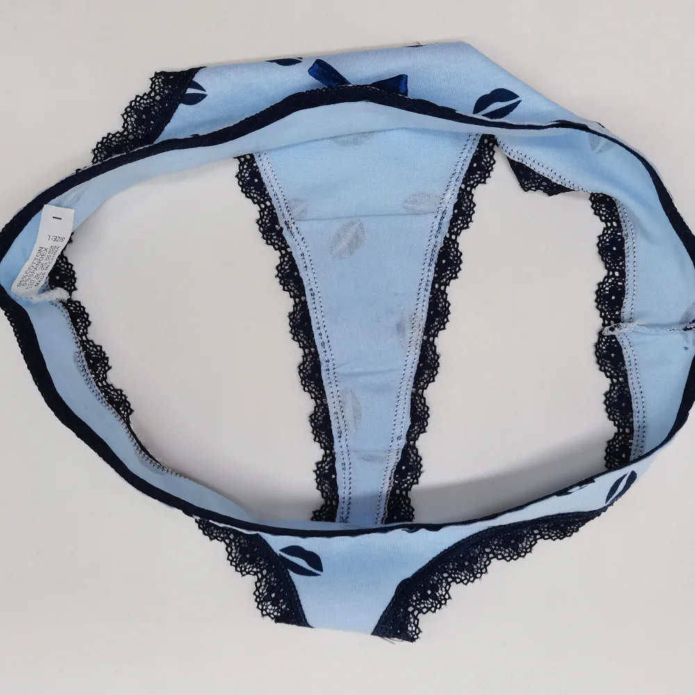 Bragas de Tanga de algodón para Mujer, ropa interior Sexy, lencería femenina, bragas estampadas, lote de 5 unidades