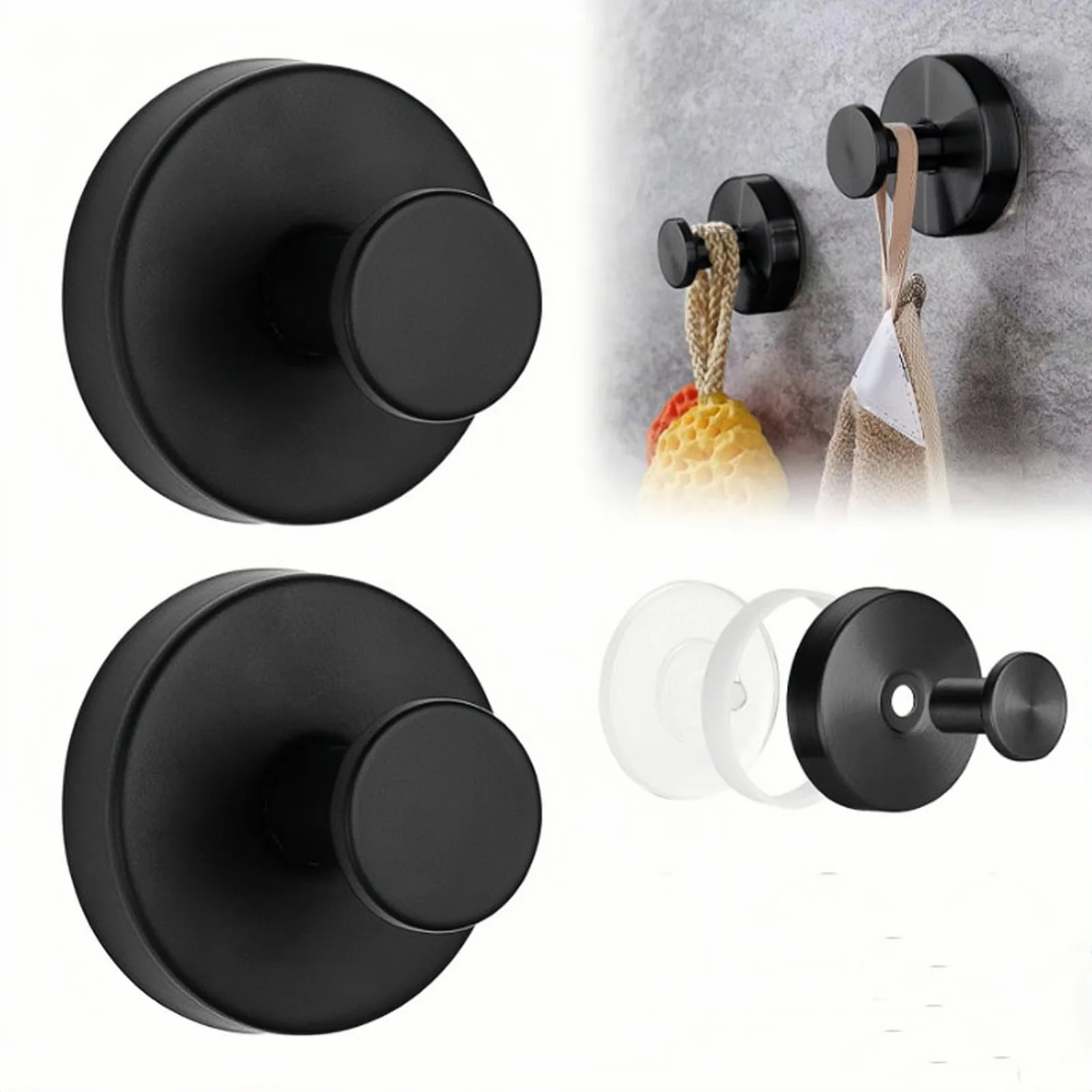 5-Pack/8-Pack/12-Pack Suction Cup Hooks, No-Drill Wall-Mounted Bathroom Towel Hooks, Multi-Purpose Hooks for Behind Doors, Bathroom, Living Room, Bedroom Auxiliary Hooks