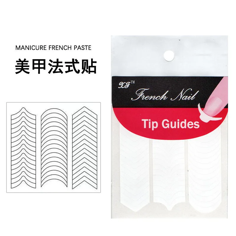 5 Sheets (270PCS ) White French Manicure Strip Nail Art Form Fringe Tip Guides Sticker DIY Line Tips Decoration Tool