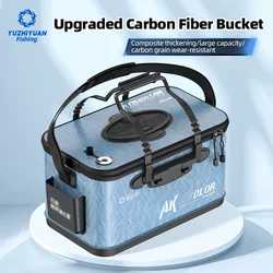 YUZHIYUAN Fishing Bucket Live Bait Container Foldable Portable Fishing Box Fish Protection Bucket Camping Traveling Hiking
