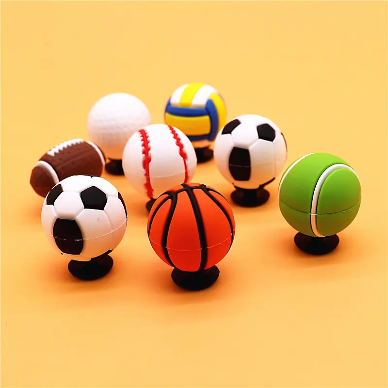 Realistic Mini 3D Ball PVC Shoe Charms Decoration Golf Tennis Softball Fit Clogs Clips Sandals Shoe Accessories Kids Party Gifts