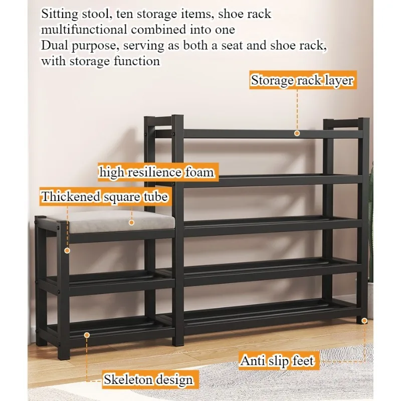 Shoe changestool Home door Seated shoe stool Entry stool Home shoe cabinet Seat stool integrated soft bag seat cushion shoe rack