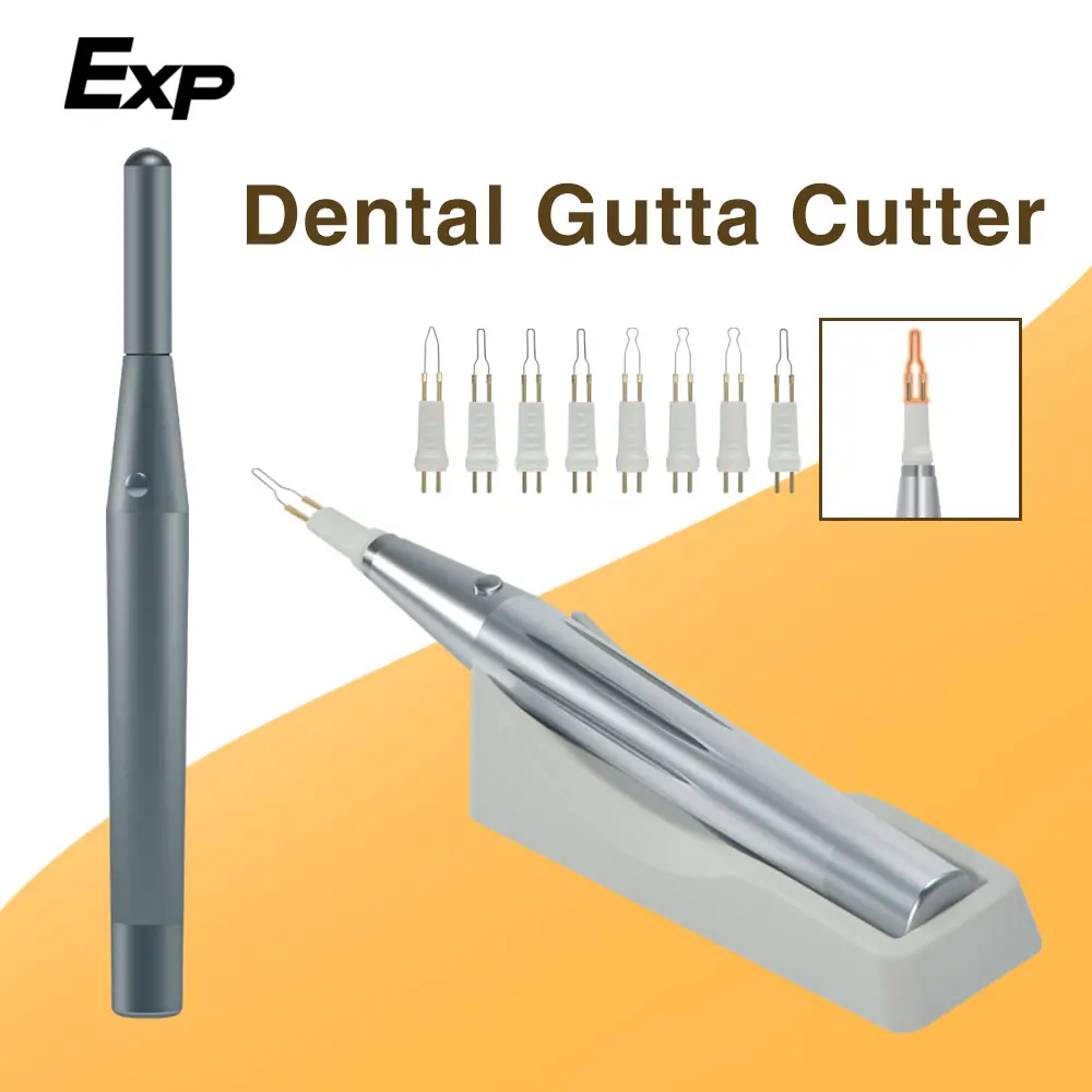 Exp 8 Tips Dental Gutta Percha Cutting Heated AA Battery Removable Model Teeth and Gum Cutter Electrocoagulation Hemostatic Pen