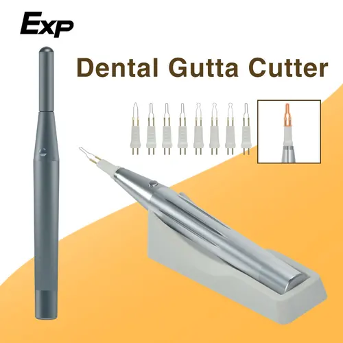 Exp-corte Dental de gutapercha, 8 puntas, batería AA calentada, modelo extraíble, cortador de dientes y encías, pluma hemostática de electrocoagulación