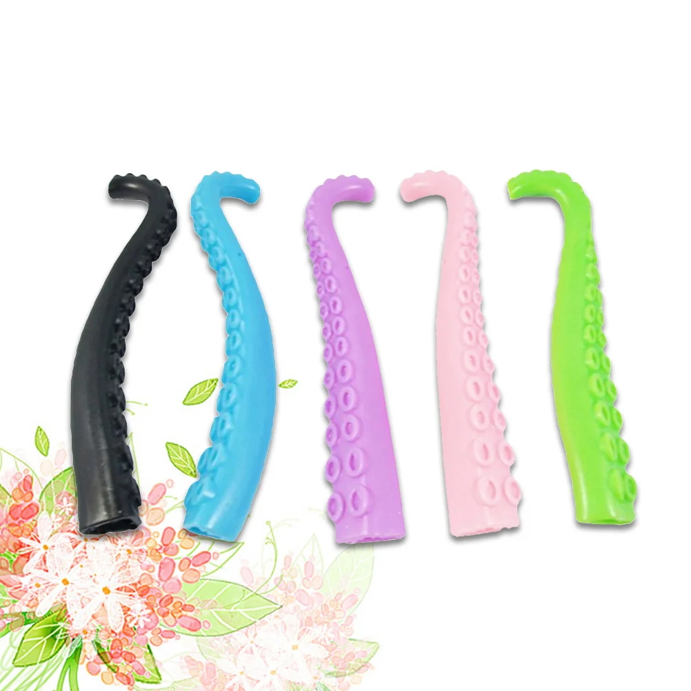 5 Pcs Random Color Toy Octopus Tentacles Puppet Kids Finger Material Lifelike Show