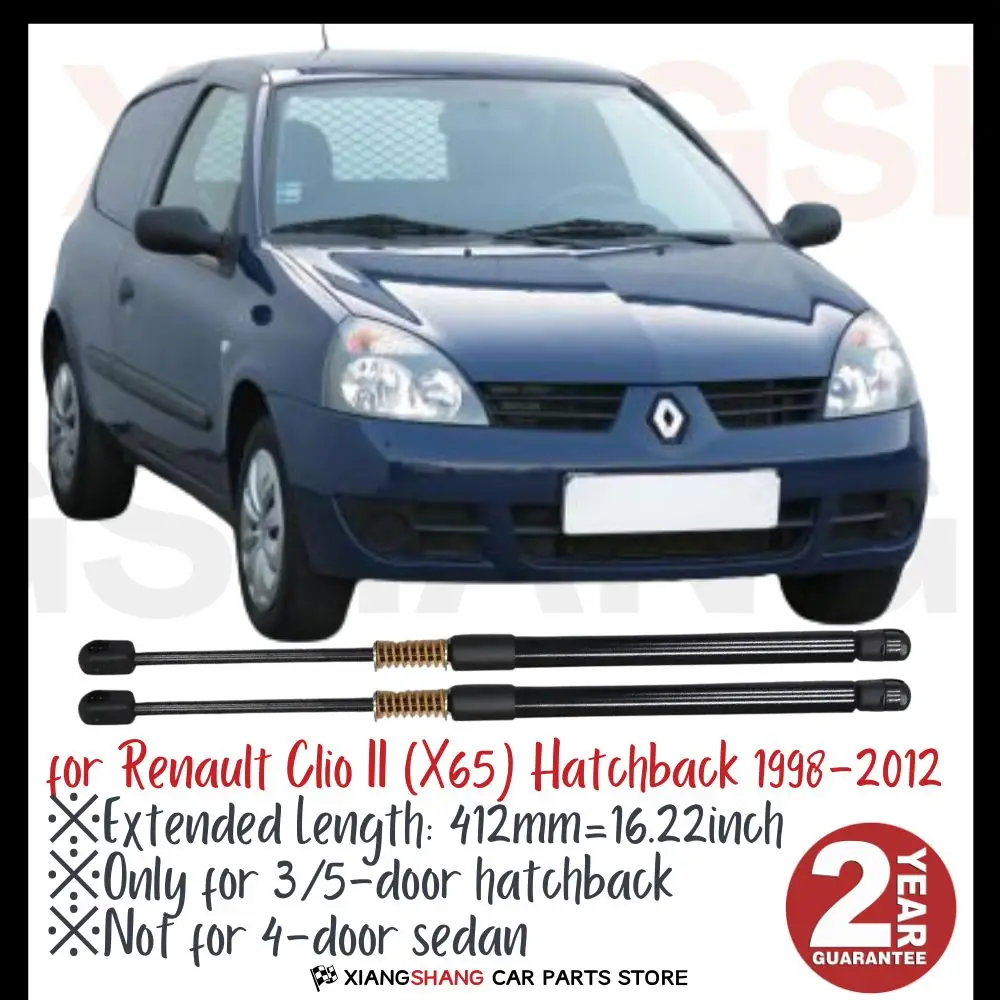 

2pcs Rear Tailgate Damper for Renault Clio II (X65) Hatchback 1998-2012 WITH SPRING Trunk Boot Gas Charged Gas Struts