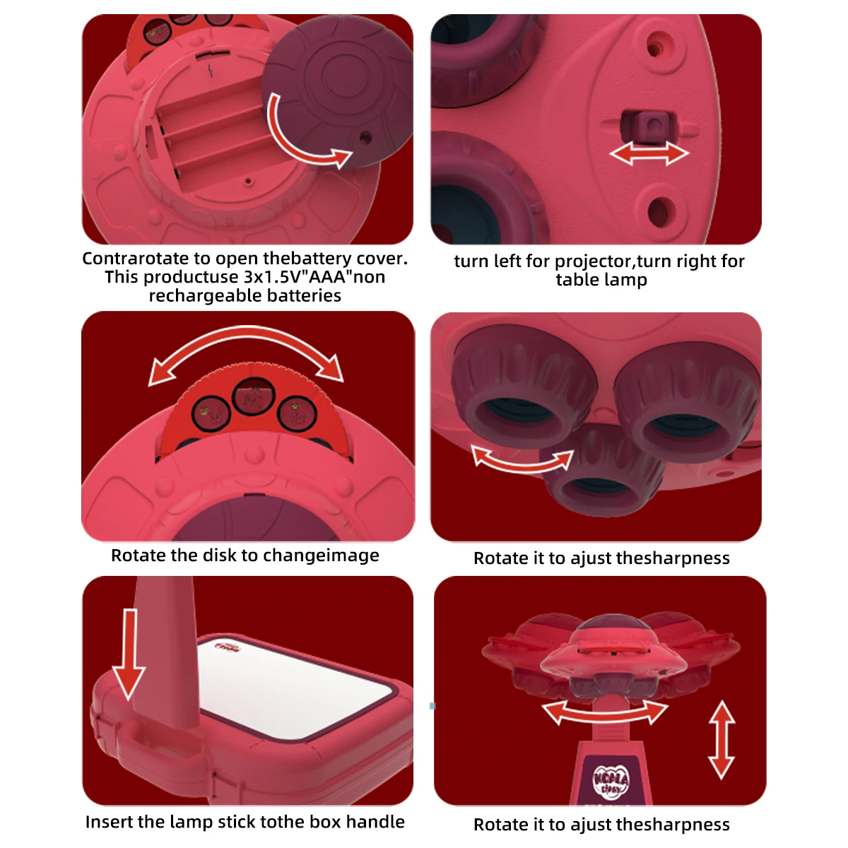 Kindertekenprojector Art Sketch Projector Tekening bevat 6 dia's, 48 geprojecteerde afbeeldingen