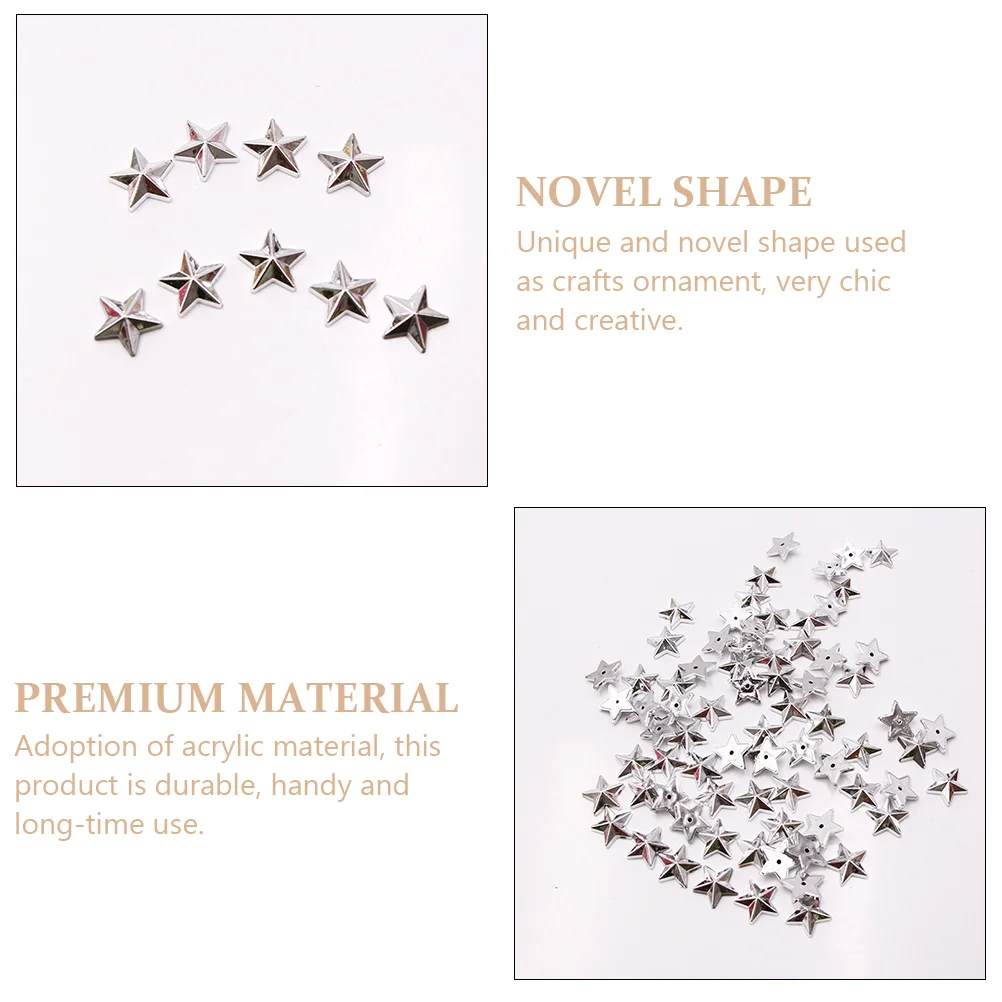 

200pcs Five Diy Charms Acrylic Flat Bottom Decor For Clothing Headdress Crafts Making Accessories Storage Organizer